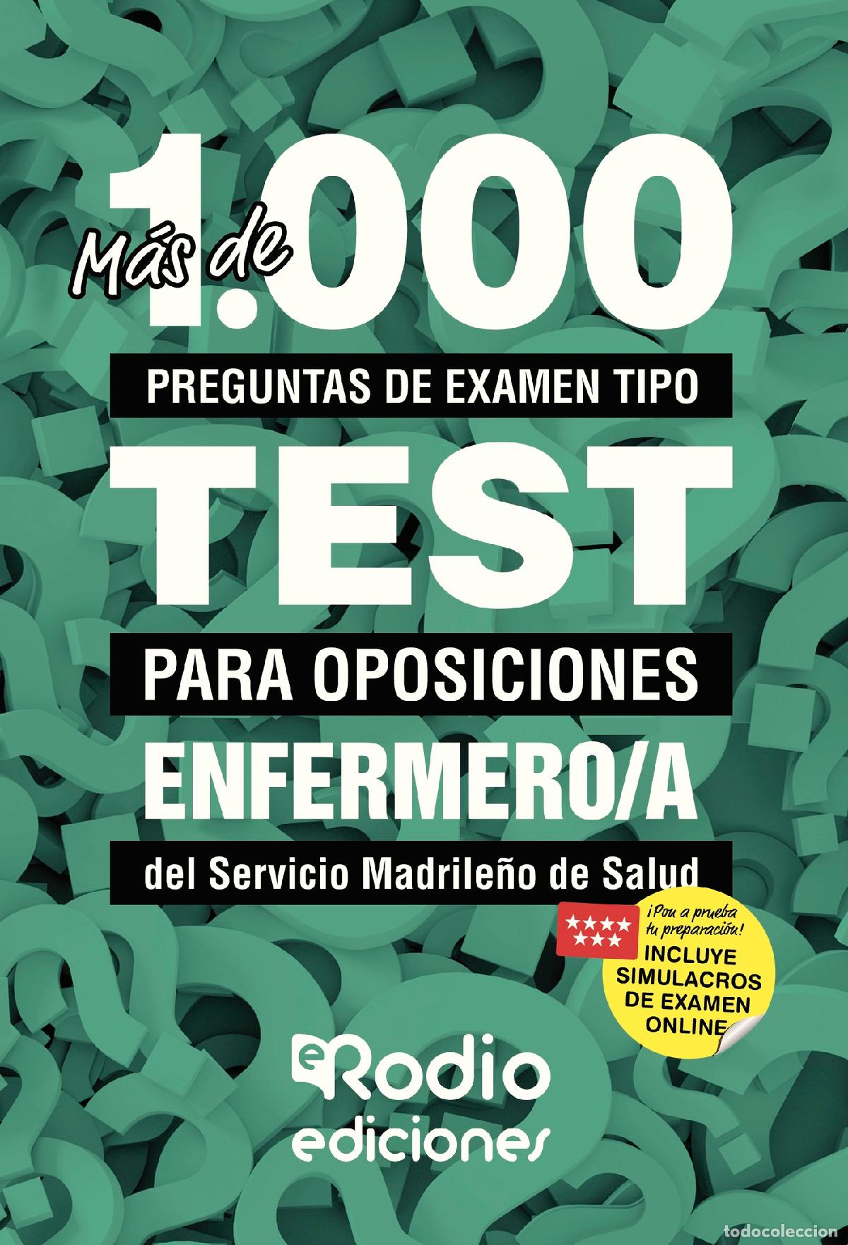 Livros: M&aacute;s de 1.000 preguntas de examen tipo test para oposiciones. Enfermero/a del Servicio Madrile&ntilde;o de S