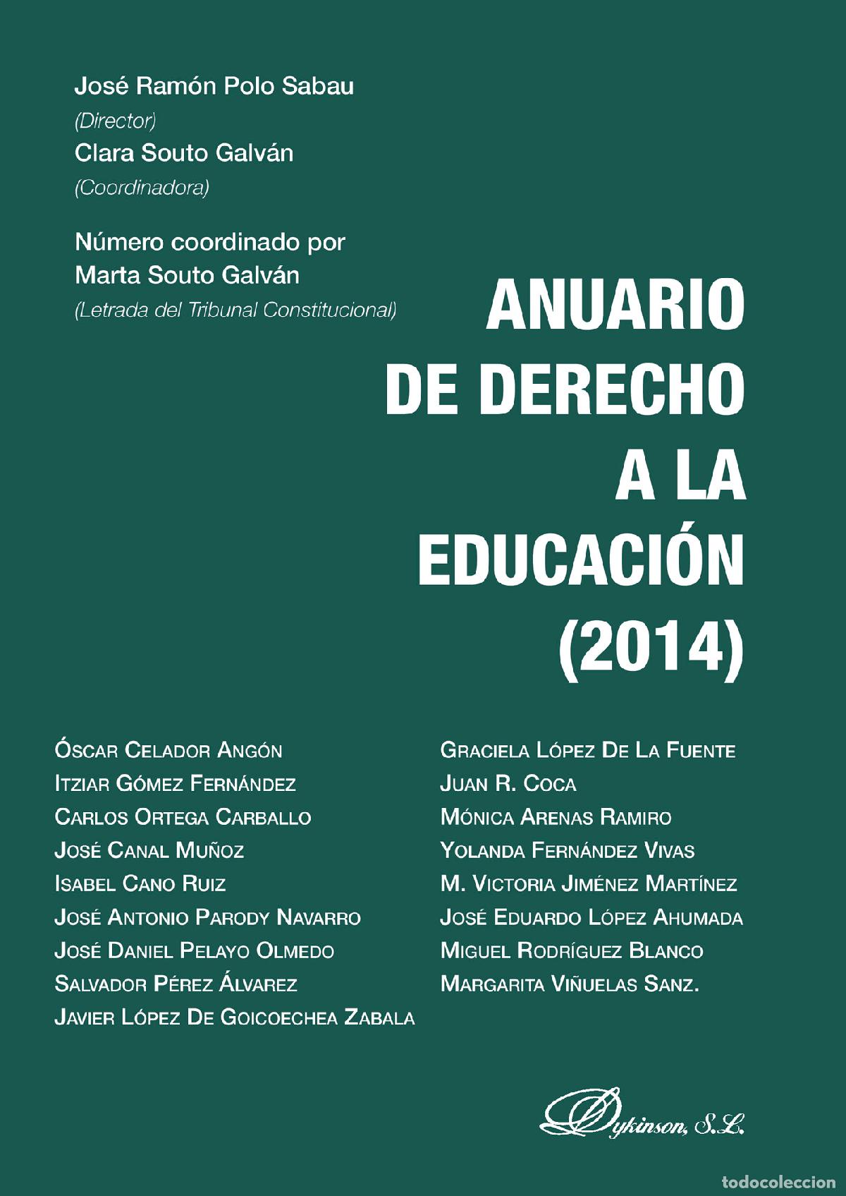 Libri: Anuario de Derecho a la Educaci&oacute;n 2014. - Clara Souto Galv&aacute;n