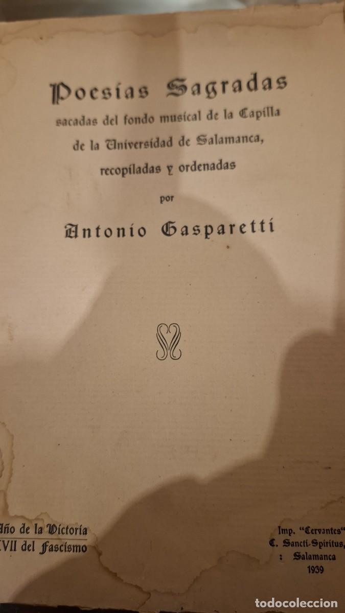 Libros: Poesias sagradas sacadas fondo musical de la capilla de SalamancaGASPARETI