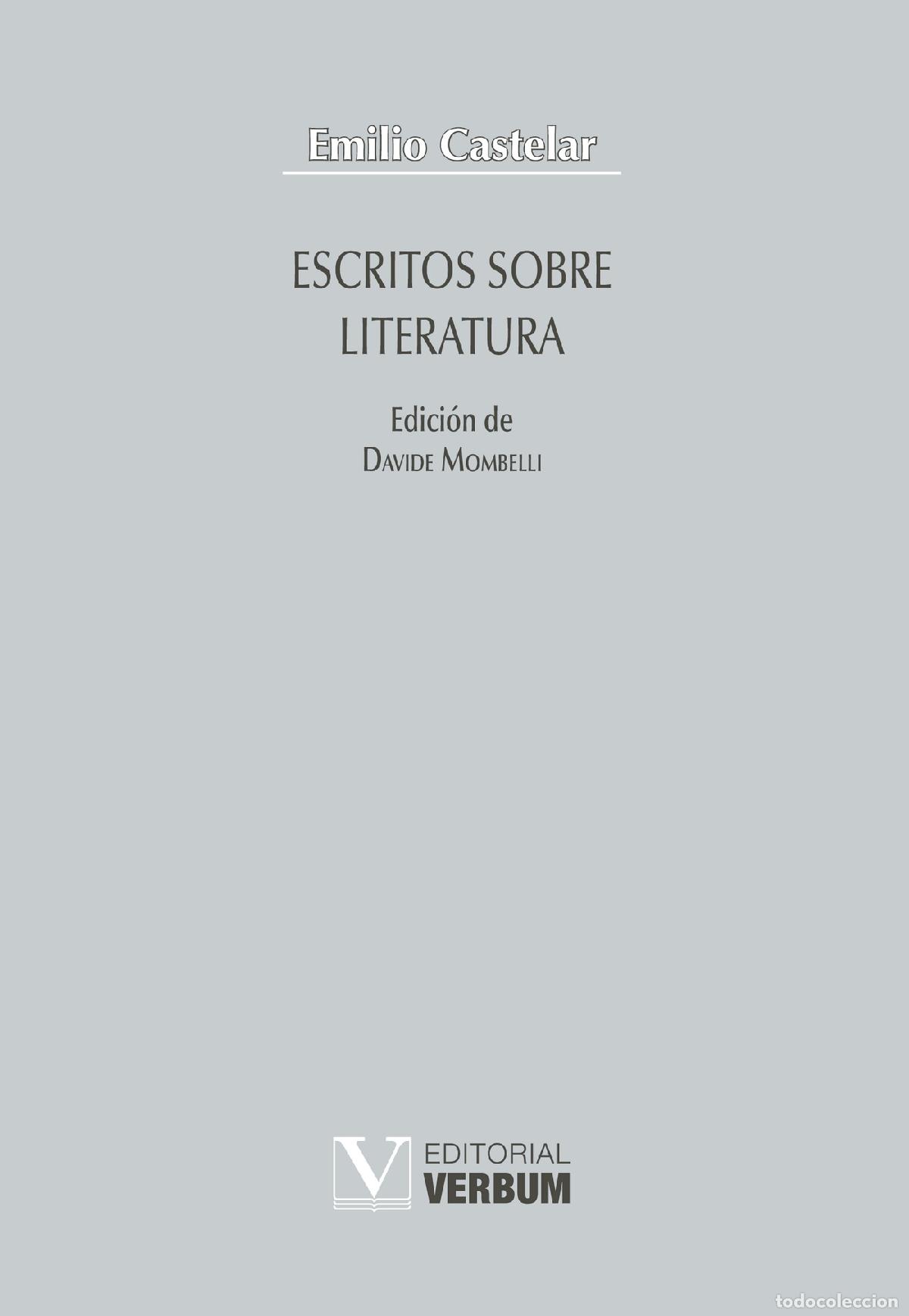 B&uuml;cher: Escritos sobre literatura - Emilio Castelar