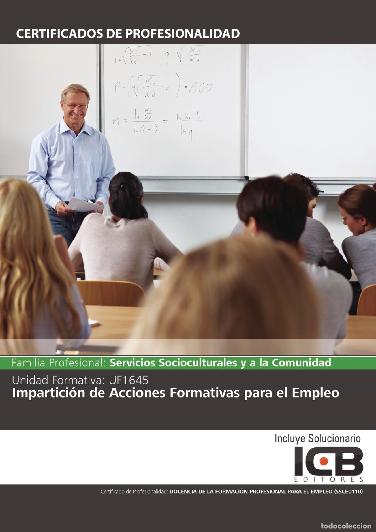 Livros: UF1645: Impartici&oacute;n de Acciones Formativas para el Empleo - ICB Editores ICB Editores