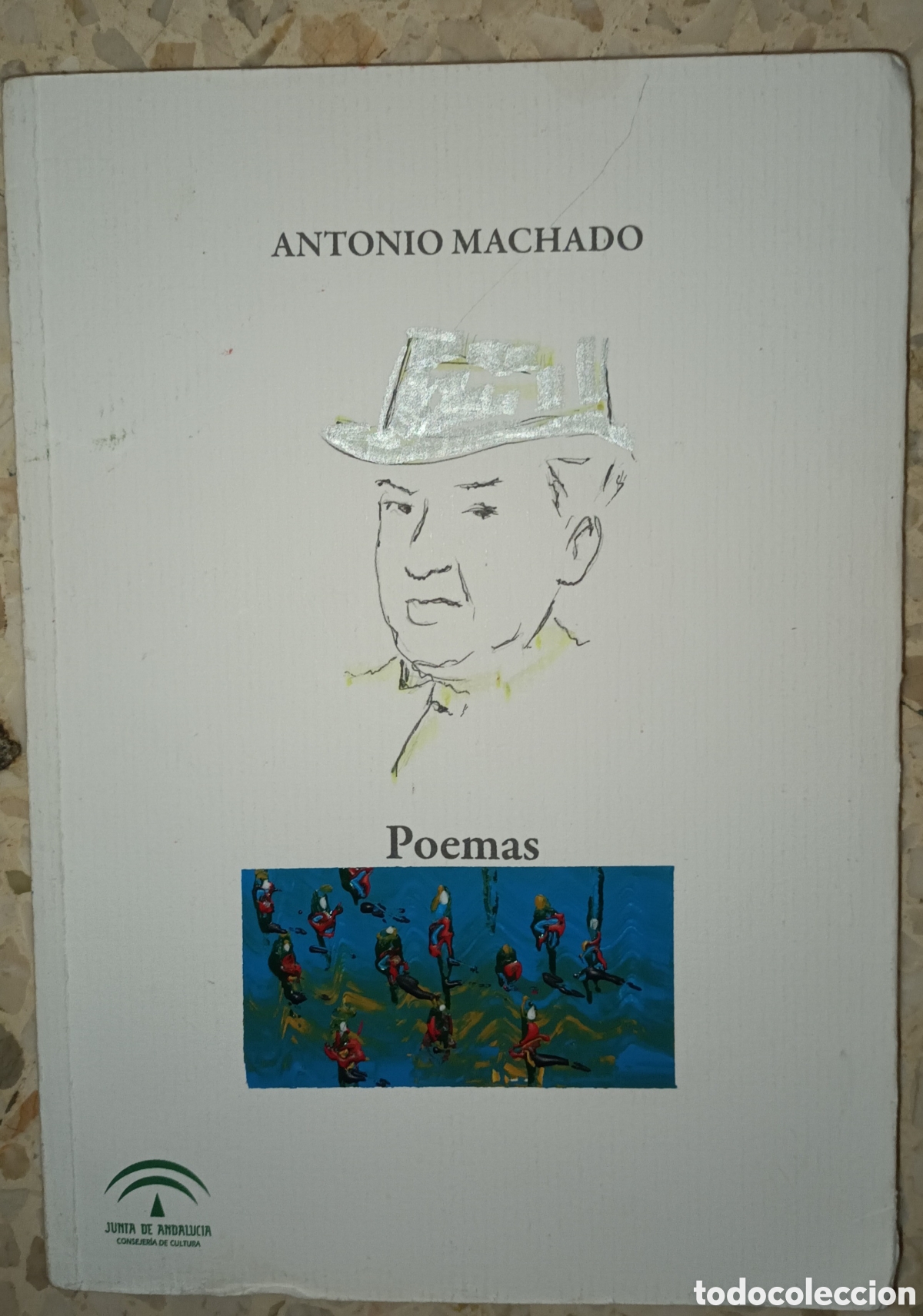 Libros: Antonio machado poemas libro decorado con pintura abtracta