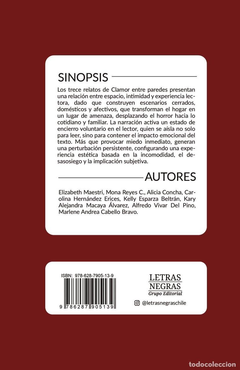 Libros: Clamor entre paredes - GRUPO EDITORIAL LETRAS NEGRAS S.A.S