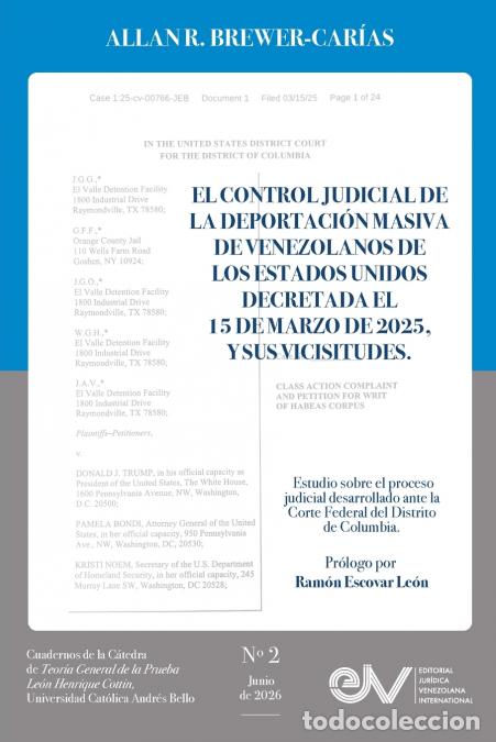 books: EL CONTROL JUDICIAL DE LA DEPORTACION MASIVA DE VENEZOLANOS DE LOS ESTADOS UNIDOS DECRETADA EL 15 DE