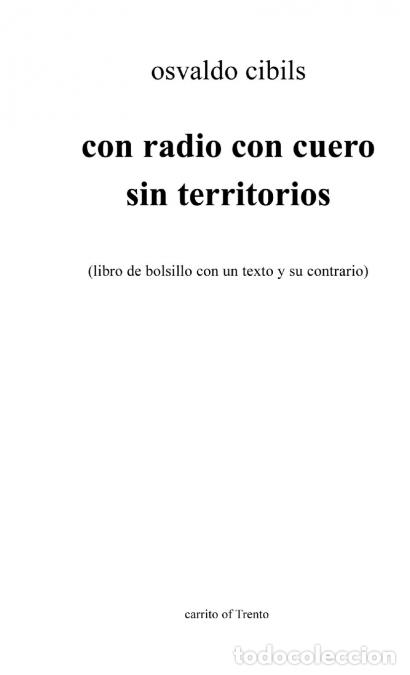 books: con radio con cuero sin territorios - osvaldo cibils