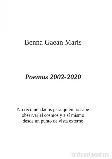 Libri: Poemas 2002-2020 - Benna Gaean Maris