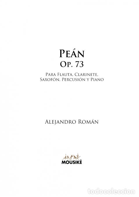 B&uuml;cher: Pea?n, Op. 73 - para flauta, clarinete, saxof&oacute;n, percusi&oacute;n y piano - Alejandro Rom&aacute;n