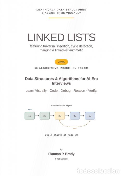 Libros: Linked Lists - Java Edition - Data Structures & Algorithms for AI-Era Interviews - Flannan P. Brody - Foto 1