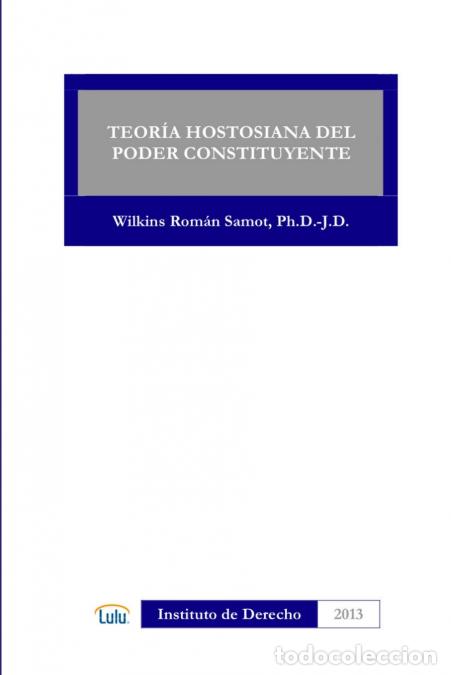 Libri: TEORIA HOSTOSIANA DEL PODER CONSTITUYENTE - WILKINS ROMAN SAMOT