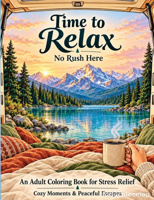 Libros: Time to Relax - An Adult Coloring Book for Stress Relief Featuring Cozy Moments and Peaceful Escapes