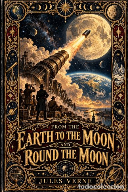 books: From the Earth to the Moon and Round the Moon - Jules Verne,Anthony Uyl
