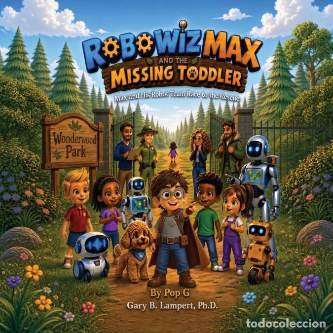 books: Robo Wiz Max and The Missing Todler - Max and His Robot Team Race to the Rescue - Pop G Gary B. Lamp