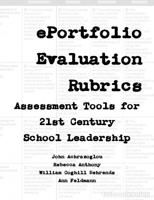 Libri: ePortfolio Evaluation Rubrics for School Leadership - Rebecca Anthony,William Coghill-Behrends,John