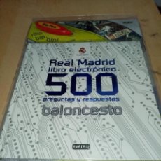 Coleccionismo deportivo: REAL MADRID LIBRO ELECTRÓNICO. 500 PREGUNTAS Y RESPUESTAS. BALONCESTO. NUEVO PRECINTADO ESR22B7. Lote 402160369