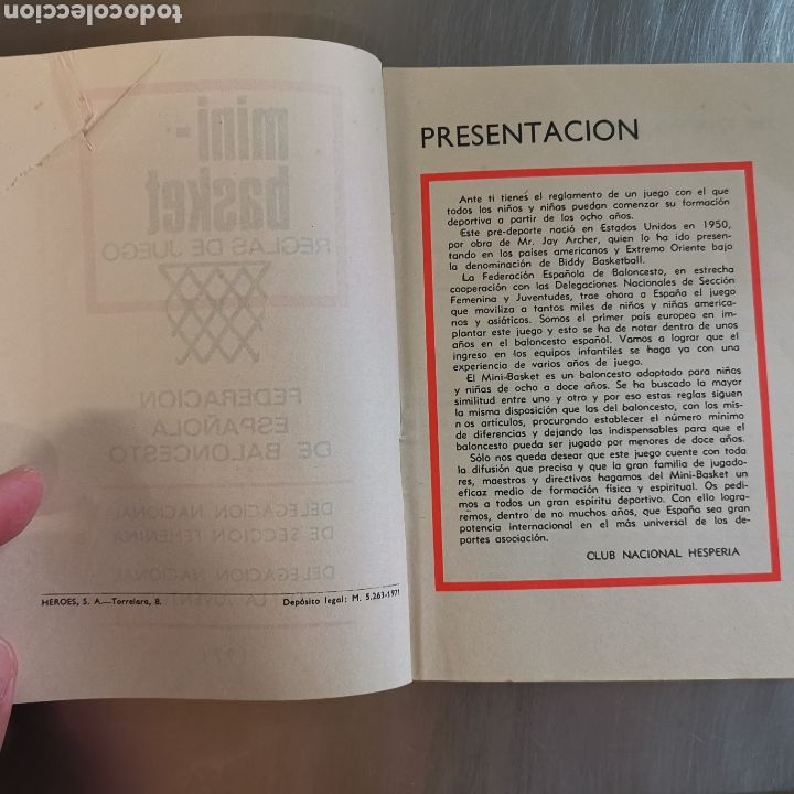 Coleccionismo deportivo: Librito de Las Reglas oficiales del Mini-Basket de 1971 - Foto 6