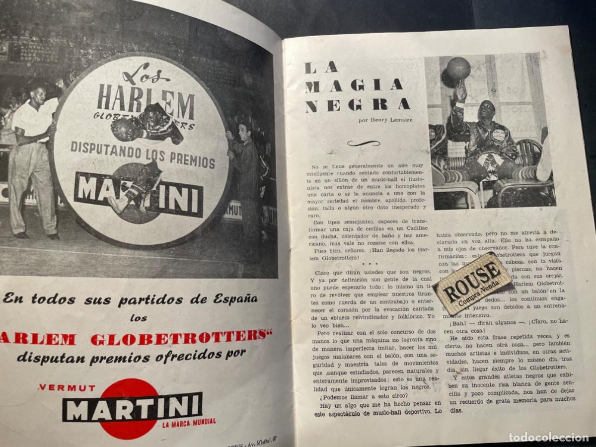Coleccionismo deportivo: BALONCESTO - HARLEM GLOBETROTTERS - PROGRAMA , DISPUTANDO LA COPA MARTINI 1955- PROGRAMA BARCELONA - Foto 4
