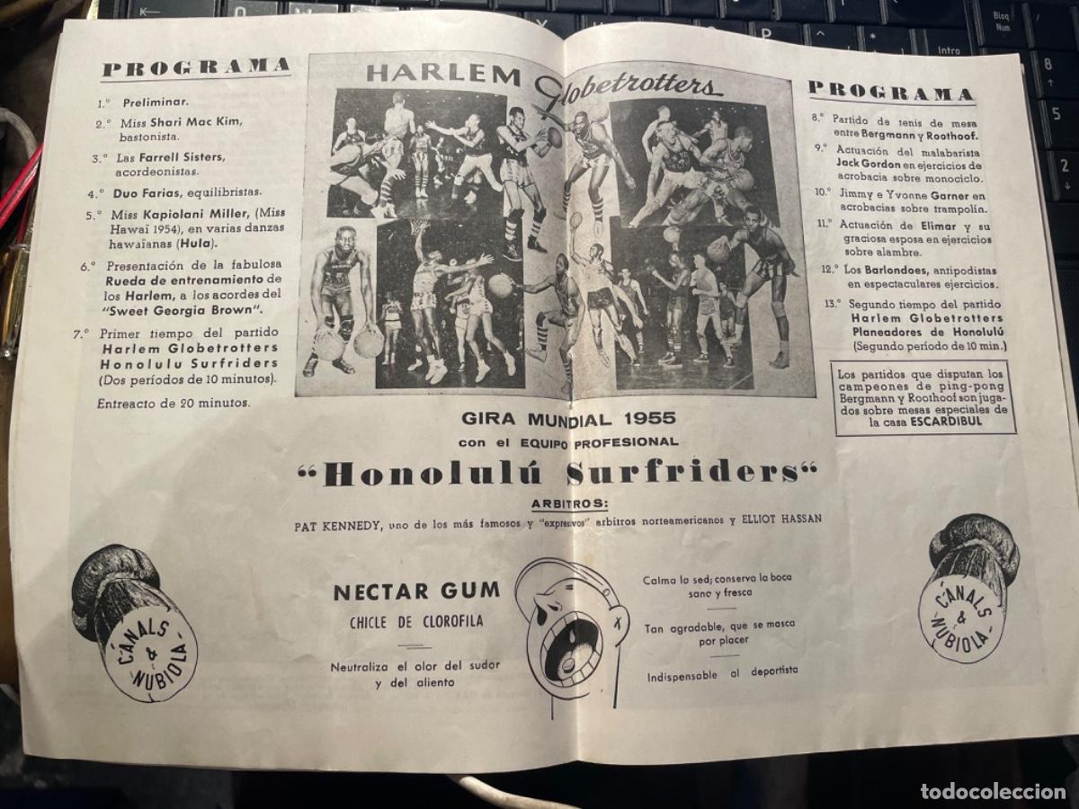 Coleccionismo deportivo: BALONCESTO - HARLEM GLOBETROTTERS - PROGRAMA , DISPUTANDO LA COPA MARTINI 1955- PROGRAMA BARCELONA - Foto 5
