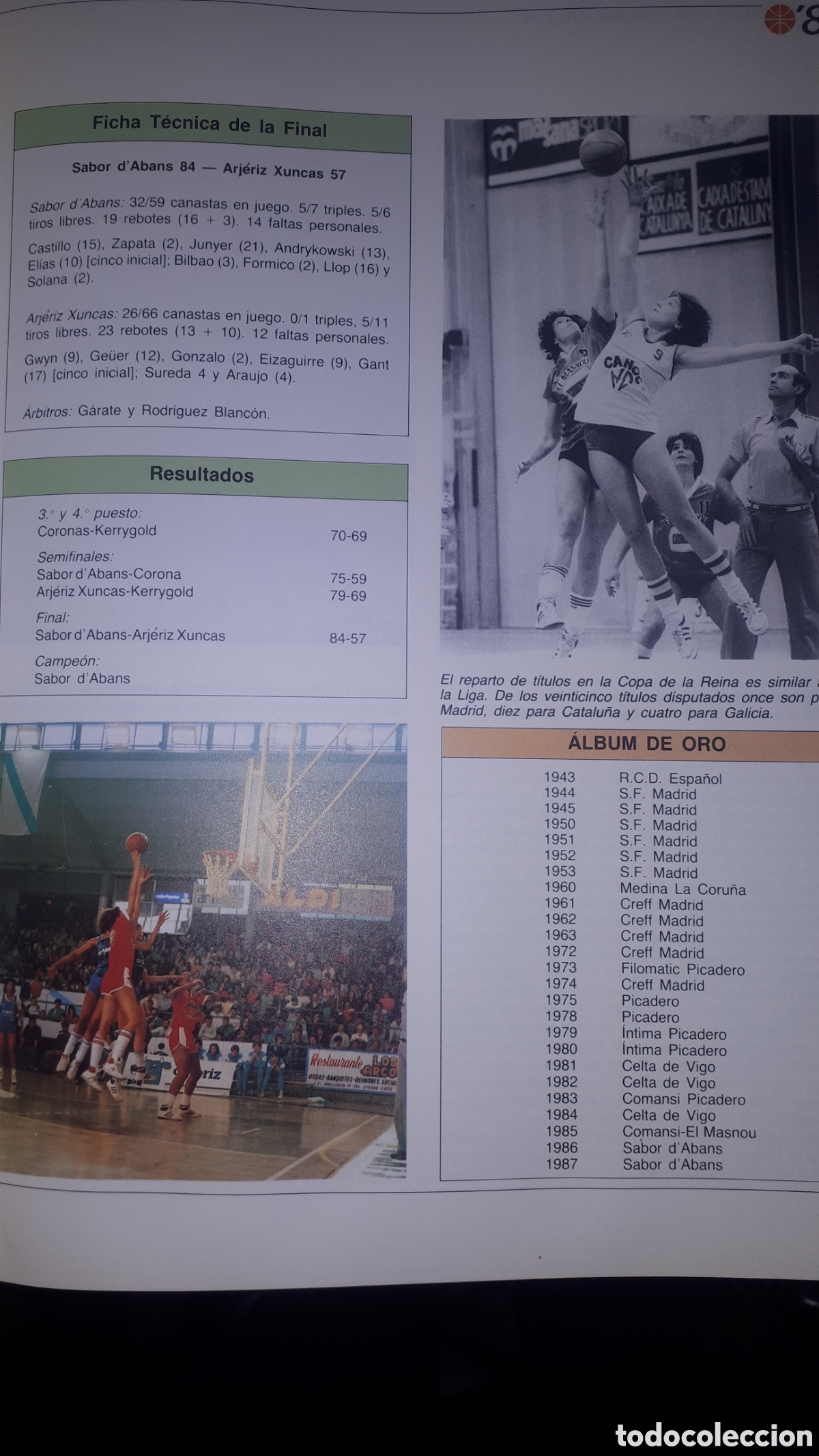 Coleccionismo deportivo: BALONCESTO ESPA&Ntilde;OL 87 LIBRO DEL A&Ntilde;O - Foto 2