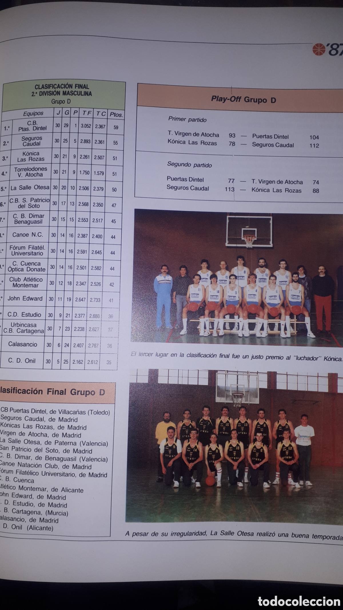 Coleccionismo deportivo: BALONCESTO ESPA&Ntilde;OL 87 LIBRO DEL A&Ntilde;O - Foto 3