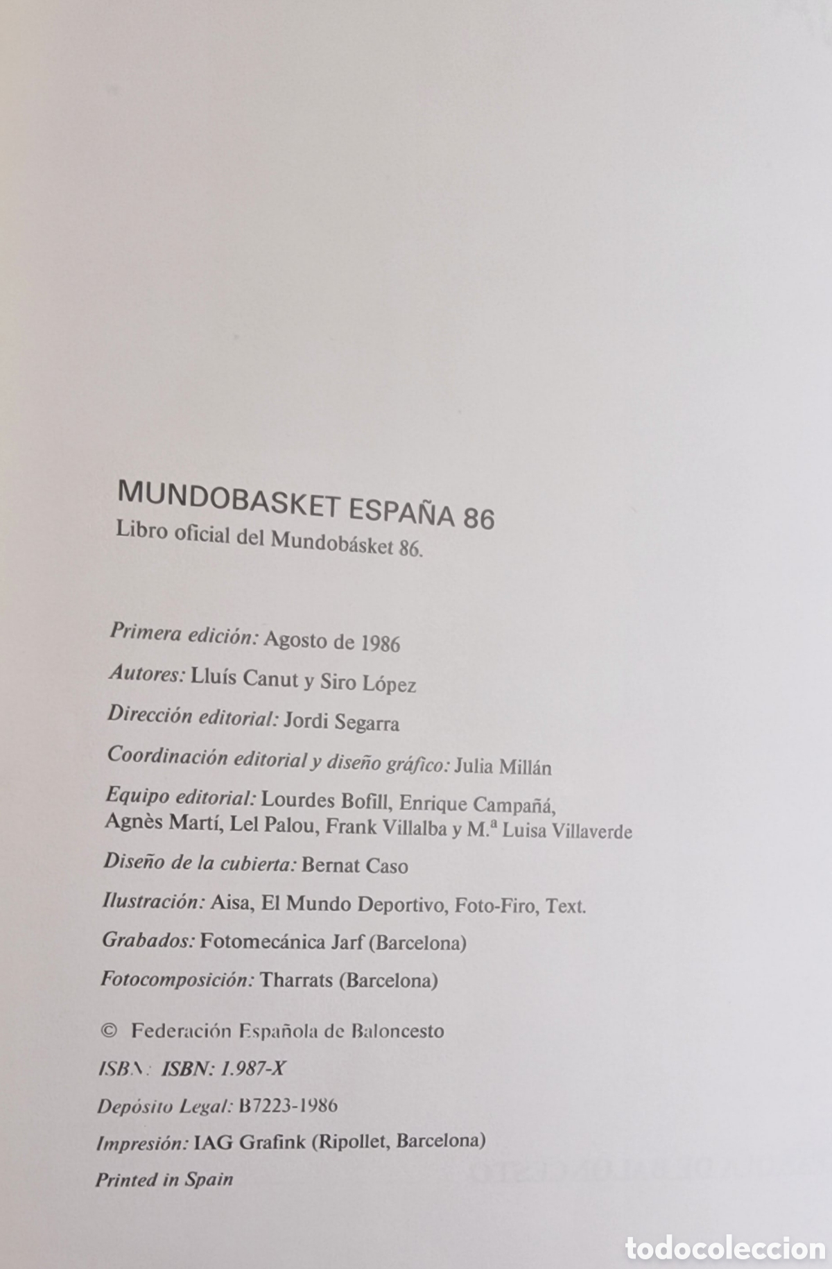 Coleccionismo deportivo: Libro MUNDOBASKET ESPA&Ntilde;A 86 - Foto 3