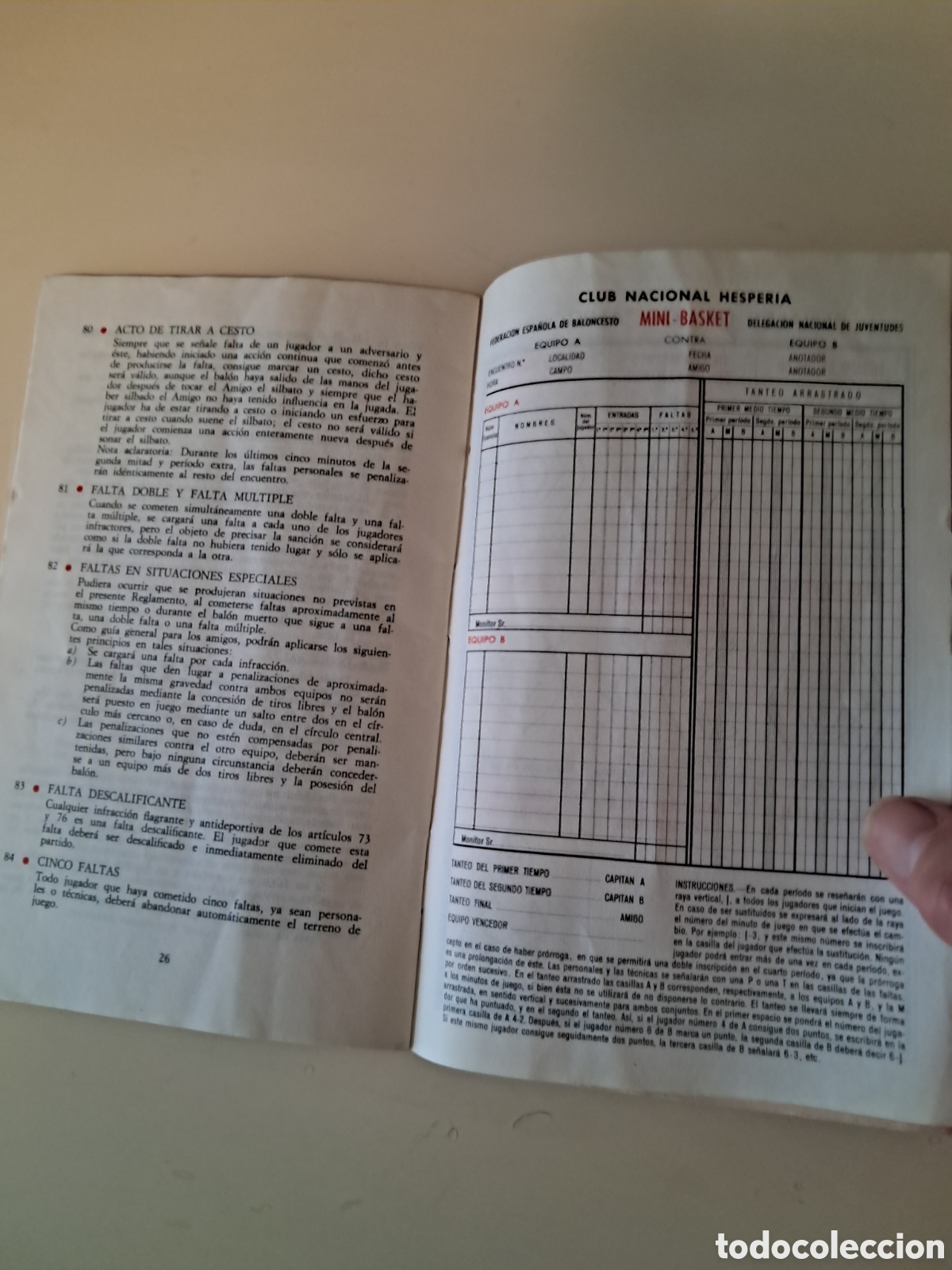 Coleccionismo deportivo: Mini-basket reglas del juego 1966 - Foto 5