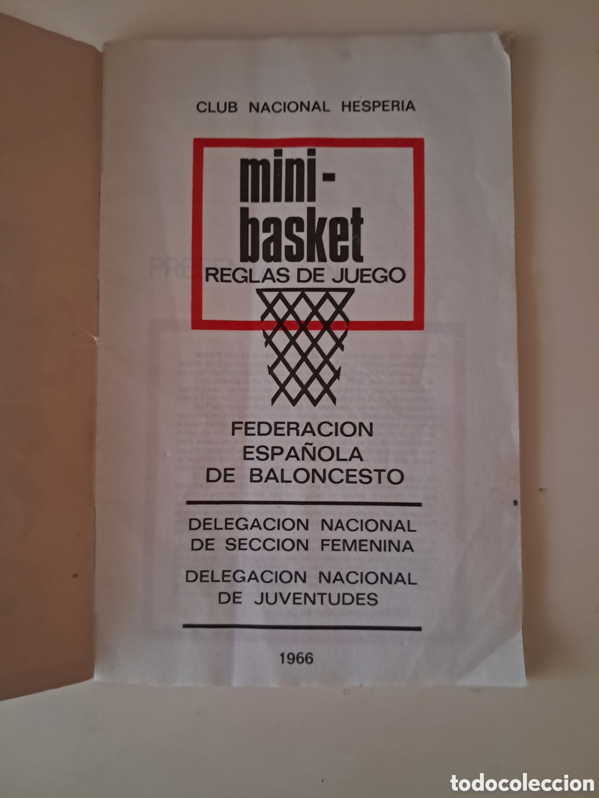 Coleccionismo deportivo: Mini-basket reglas del juego 1966 - Foto 4