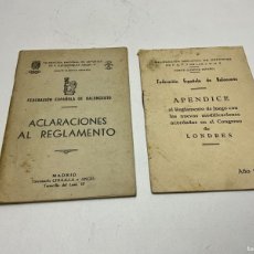 Coleccionismo deportivo: FEDERACION ESPAÑOLA DE BALONCESTO - APENDICE Y ACLARACIONES DEL REGLAMENTO - F.E.T. Y DE LAS J.O.N.S