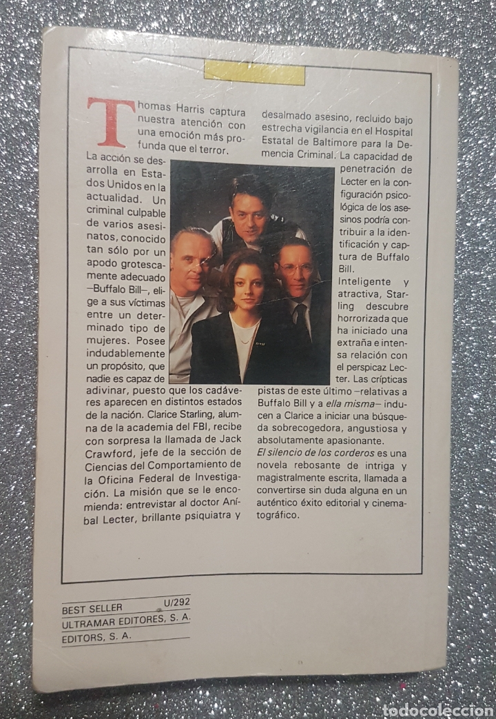 Libros: Libro El Silencio de Los Corderos Thomas Harris Ultramar Editors S.A. - Foto 2