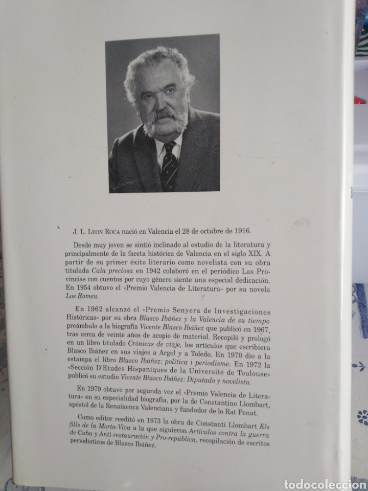 Libros: VICENTE BLASCO IBÁÑEZ-J.L.EON ROCA-4°EDICION 1990 VALENCIA ILUSTRADO - Foto 3 - 222967543
