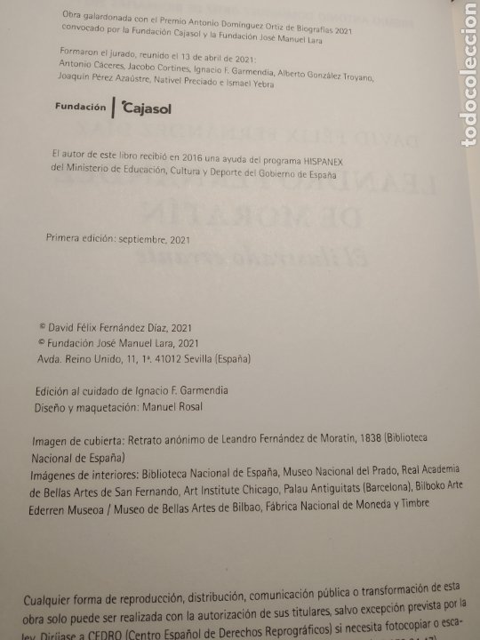 Libros: Leandro Fernández de Moratín. El ilustrado errante Premio Antonio Domínguez Ortiz Biografías 2021 - Foto 3 - 293844848