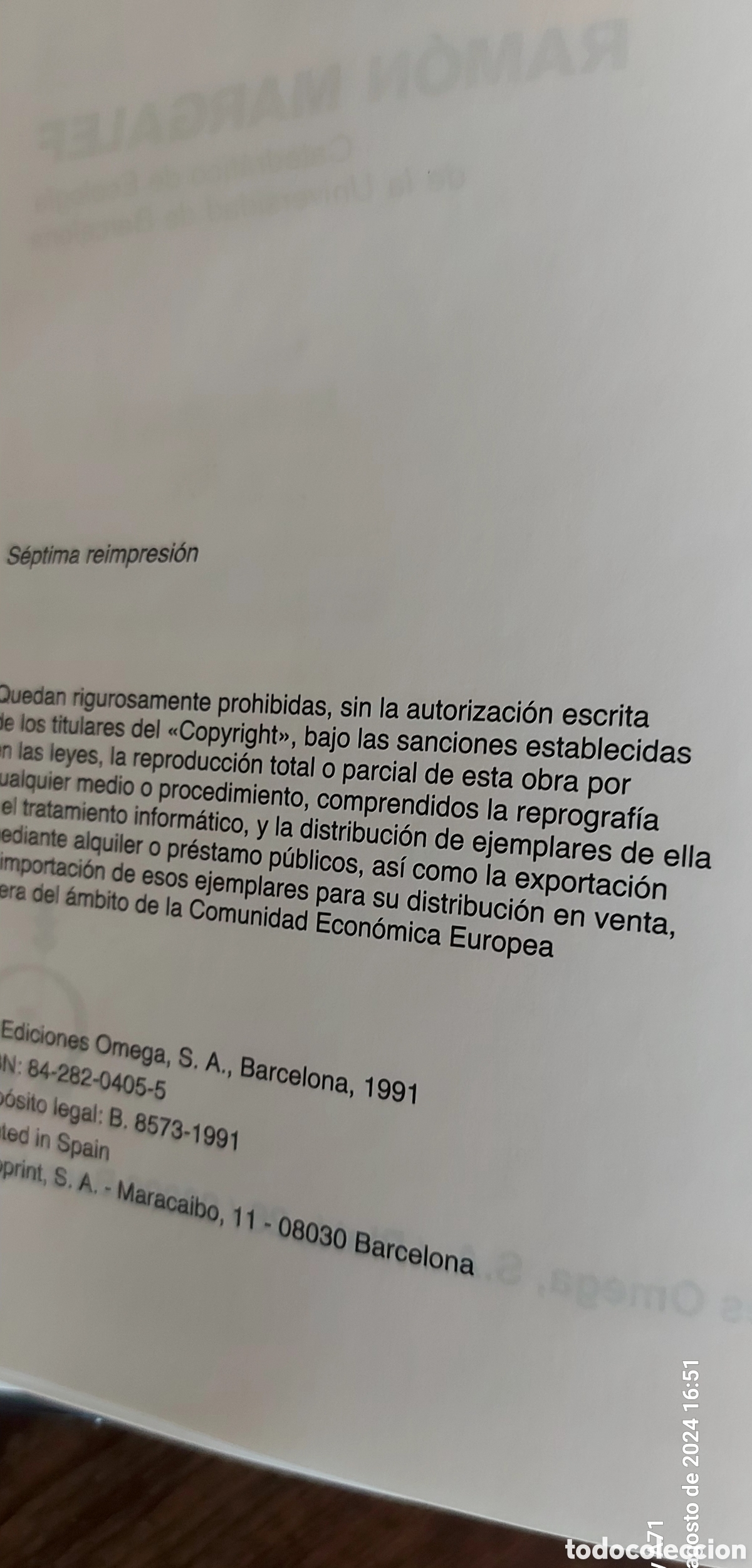 Libros: ECOLOG&Iacute;A RAM&Oacute;N MARGALEF - Foto 3
