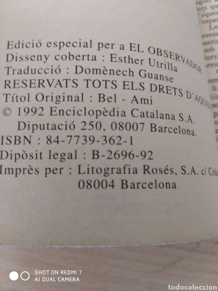 Libros: Bell amic. Guy de Maupassant. Catal&aacute;n - Foto 6