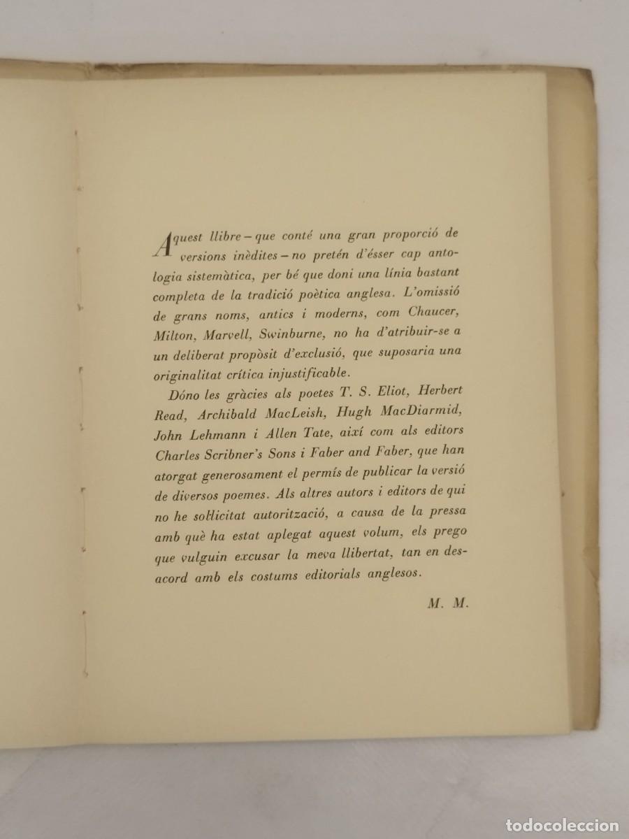 Libros: Versions de langl&egrave;s. Mari&agrave; Manent. Barcelona, 1938. - Foto 2