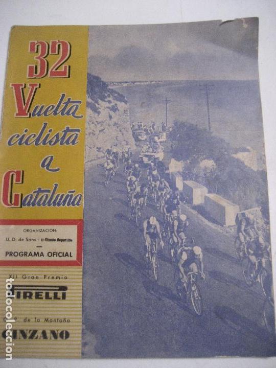 Coleccionismo deportivo: 32 Vuelta ciclista a Catalu&ntilde;a. 1952. programa Oficial. - Foto 1