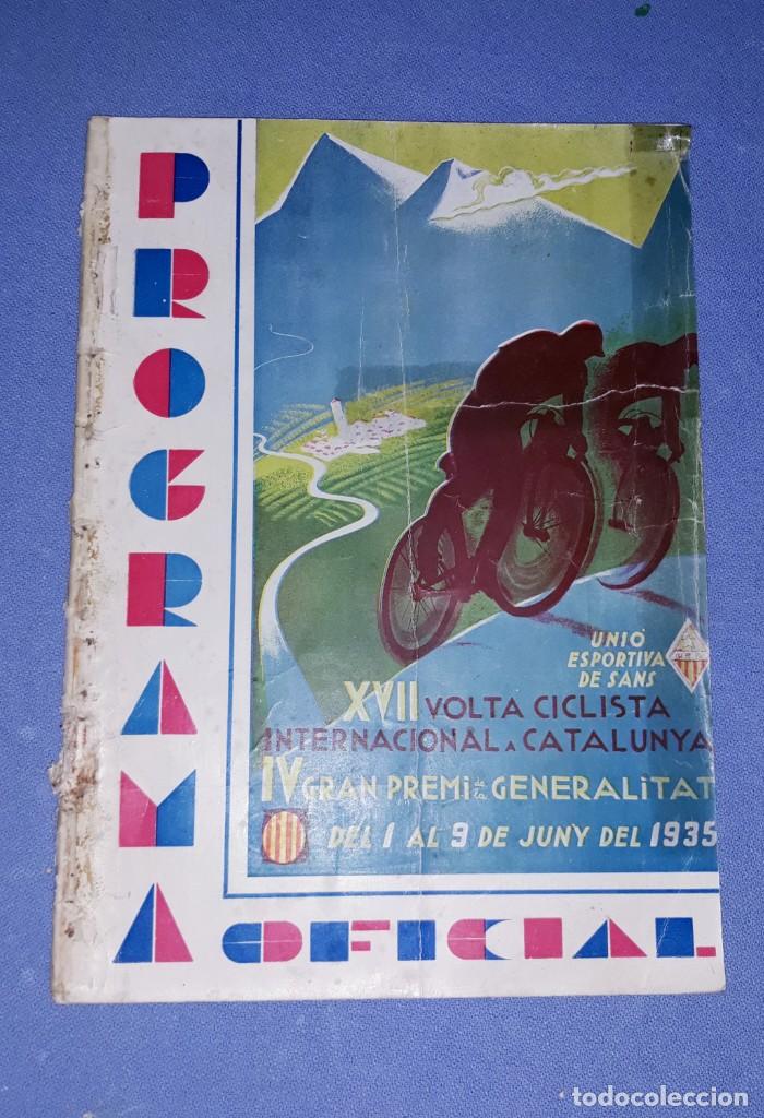 Coleccionismo deportivo: PROGRAMA OFICIAL XVII VOLTA CICLISTA INTERNACIONAL A CATALUNYA PREMI GENERALITAT A&Ntilde;O 1935 ORIGINAL