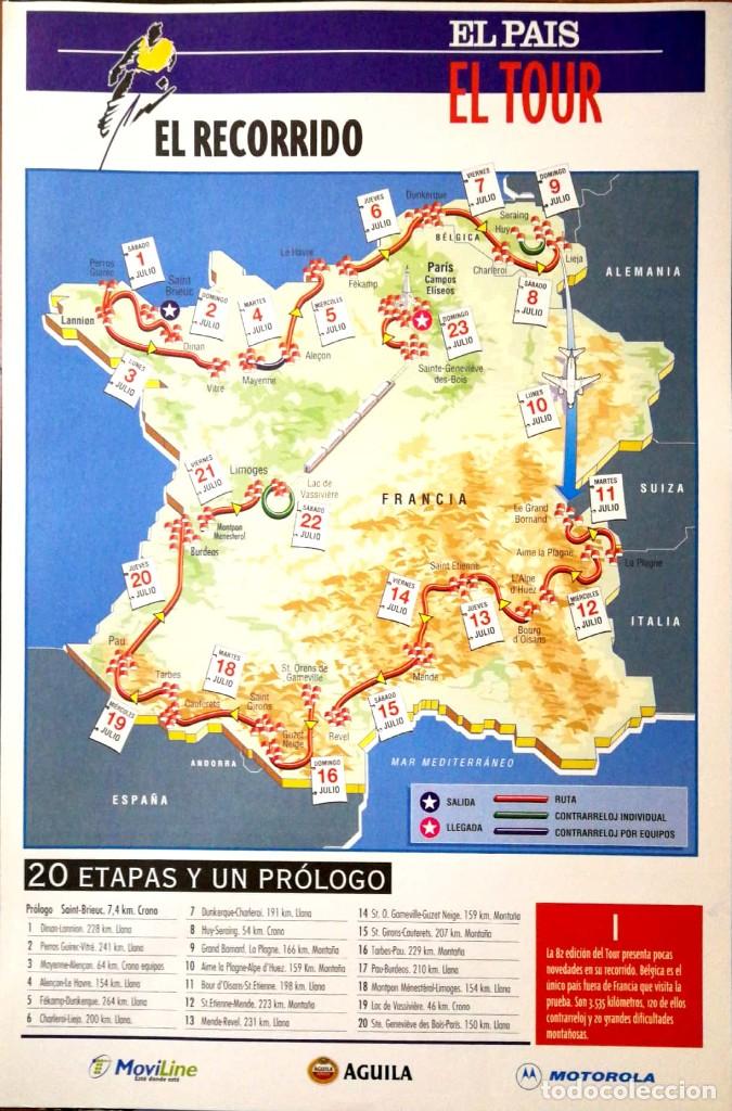 Coleccionismo deportivo: El TOUR - 17 Laminas coleccionable EL PAIS - Años 90 - Ciclismo - Foto 3 - 220472031