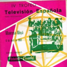 Coleccionismo deportivo: 1969 IV TROFEO T.V.E. PARA AFICIONADOS / III TROFEO JORGE ARANDES MASIP PARA JUVENILES A Y B, MOYÁ