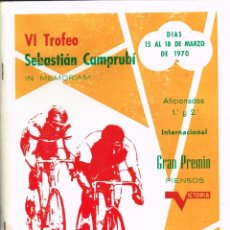 Coleccionismo deportivo: 1970 VI TROFEO SEBASTIÁN CAMPRUBÍ ”IN MEMORIAN” AFICIONADOS 1ª/2ª INTERNACIONAL AC. MOYÁ/PEÑA SOLERA