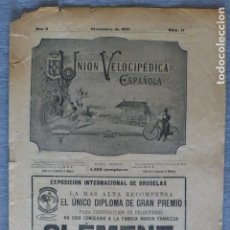 Coleccionismo deportivo: LA UNION VELOCIPEDICA ESPAÑOLA CICLISMO BOLETIN OFICIAL 1897 Nº 17 AÑO II. Lote 361122400