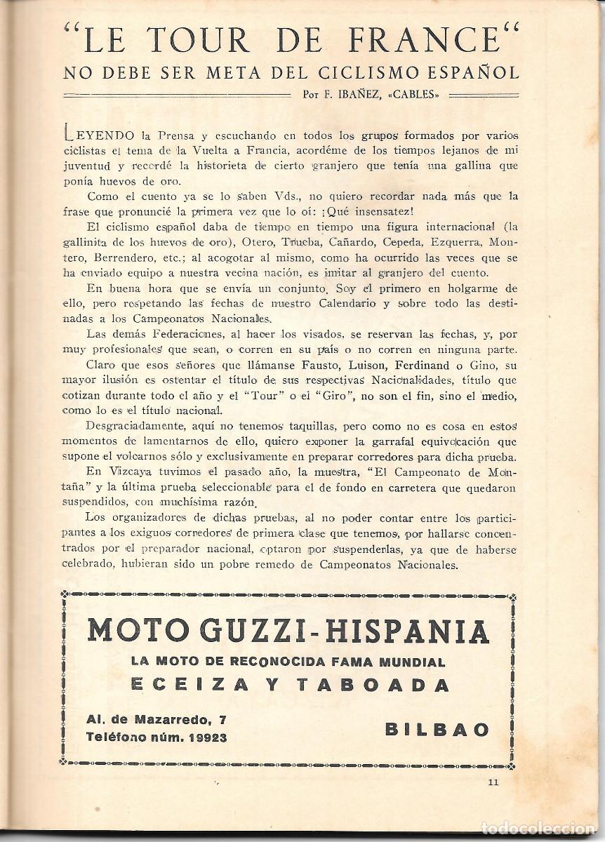 Coleccionismo deportivo: Bilbao. Programa ciclista 1952 - Foto 3