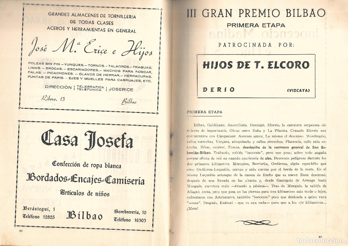 Coleccionismo deportivo: Bilbao. Programa ciclista 1952 - Foto 4