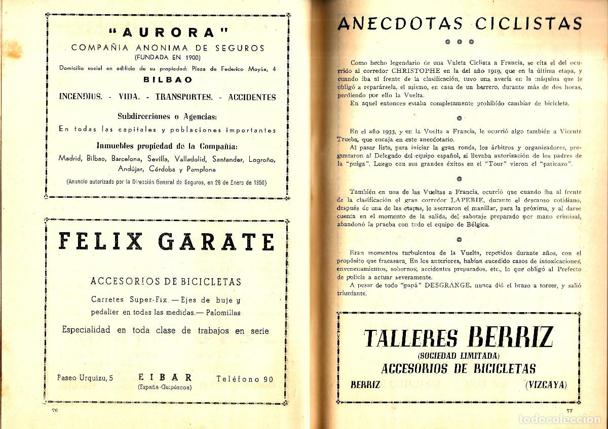 Coleccionismo deportivo: Bilbao. Programa ciclista 1952 - Foto 7