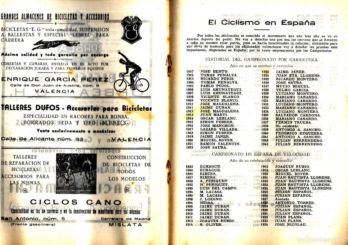 Coleccionismo deportivo: Pe&ntilde;a Ciclista Excursionista. Valencia 1944 - Foto 4