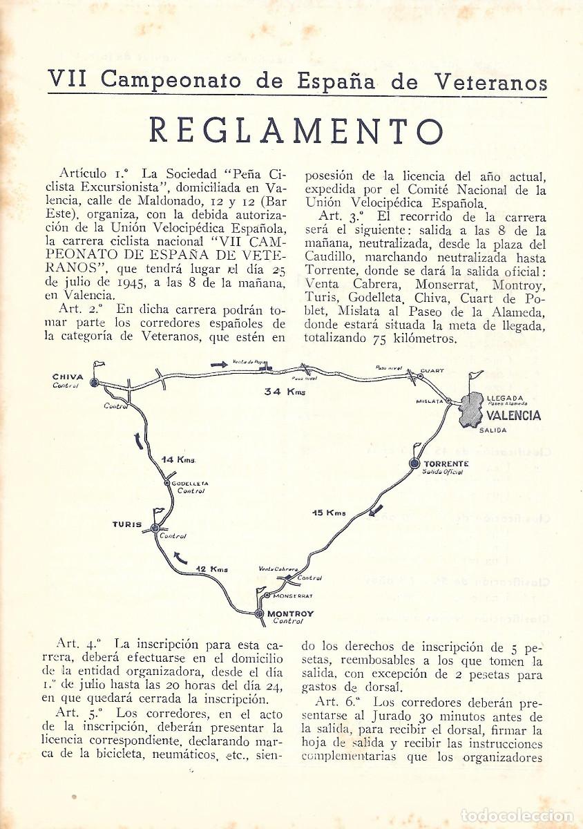 Coleccionismo deportivo: Pe&ntilde;a Ciclista Excursionista Valencia, 1945 - Foto 7