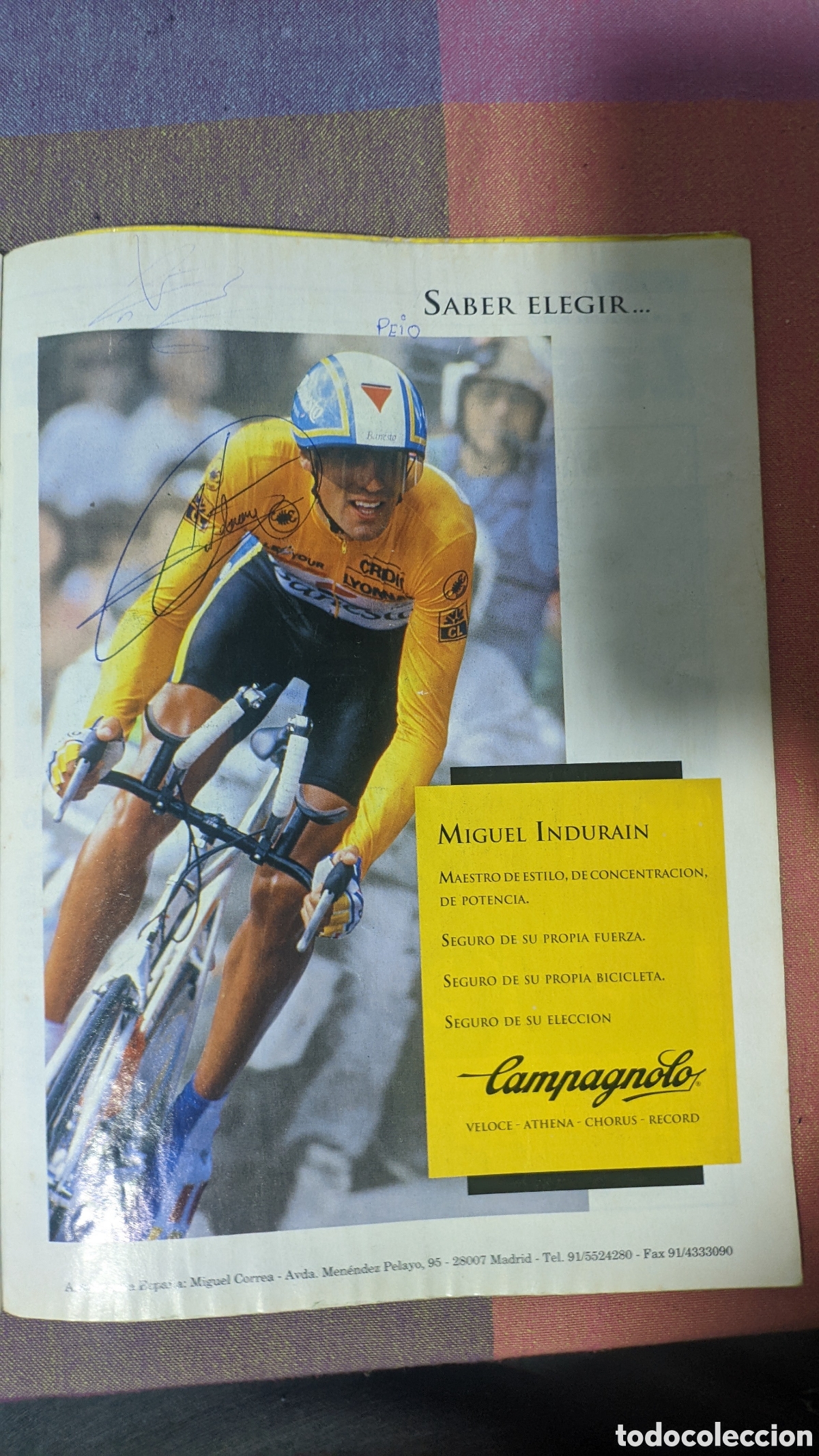 Coleccionismo deportivo: Revista &rdquo;Las Tres Grandes&rdquo; Bicisport, 33 firmas.