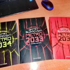 Libros: METRO 2033 - 2034 - 2035. DMITRI GLUKHOVSKY. PRIMERAS EDICIONES 2009-2010-2016 TIMUN MAS.. Lote 365630466