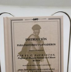 Libros: INSTRUCCIÓN PARA PASTORES Y GANADEROS. POR EL C. DE DAUBENTON. MESTA. TRASHUMANCIA GANADERÍA.