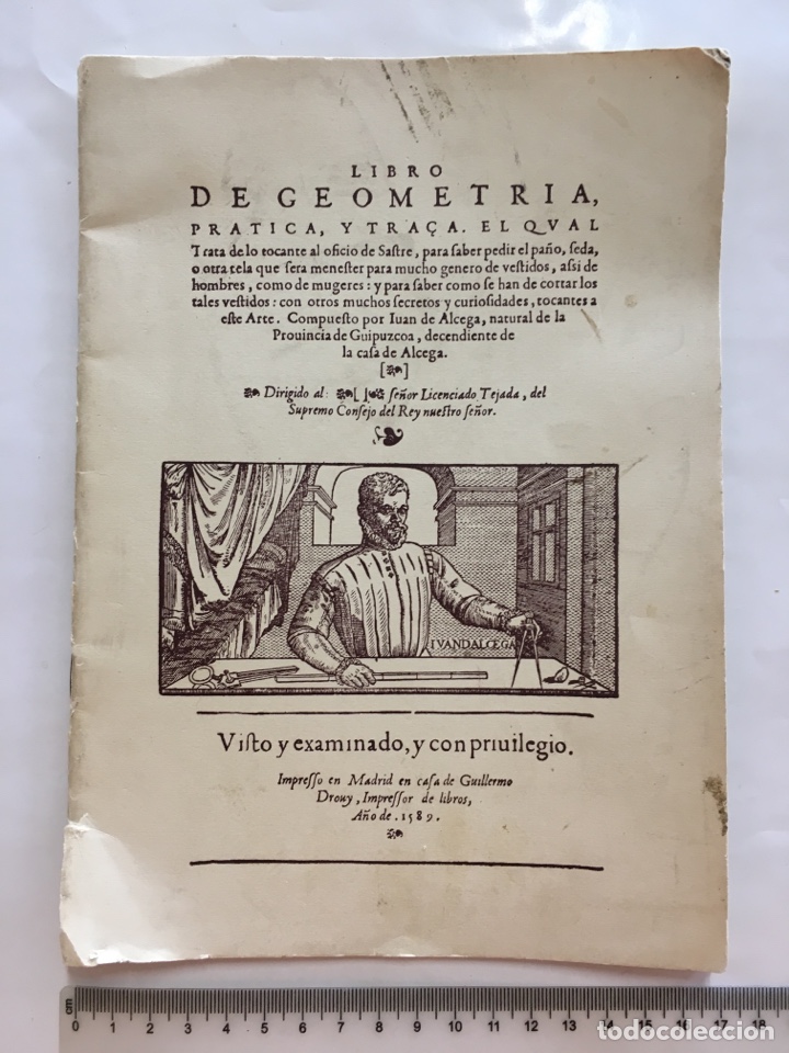 Libros: LIBRO DE GEOMETR&Iacute;A PRATICA Y TRA&Ccedil;A DE JUAN DE ALCEAGA. MADRID, 1589. REPRODUC. EN FACS&Iacute;MIL. - Foto 1
