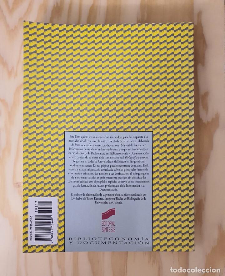 Libros: LAS FUENTES DE INFORMACION, ESTUDIOS TEORICO-PRACTICOS, (EDITORIAL SINTESIS) - Foto 2