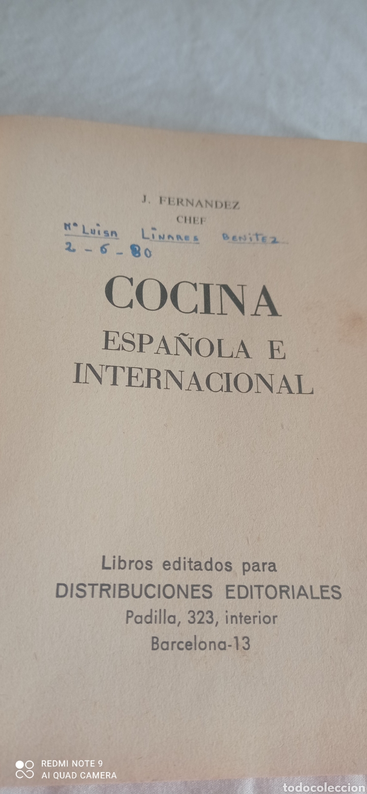 Libros: LIBRO COCINA ESPA&Ntilde;OLA E INTERNACIONAL.CHEF J.FERNANDEZ. 1975 - Foto 2